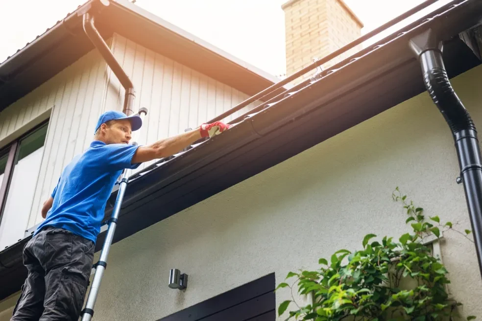 Gutter installation repair before and after